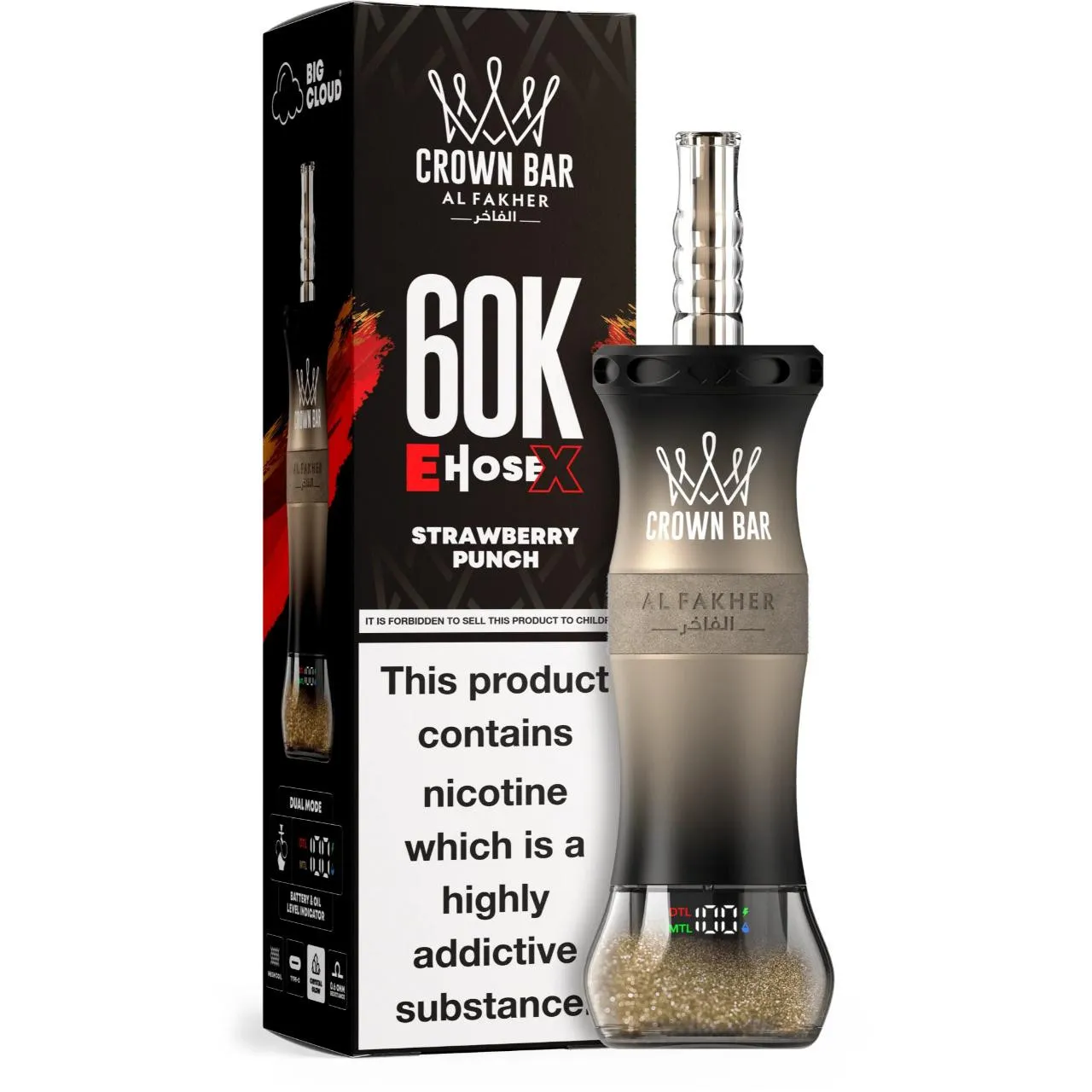 al fakher crown bar e hose x 60k puffs 10 packs (shipped from overseas) al fakher crown bar e hose x 60k puffs 10 packs (shipped from overseas)