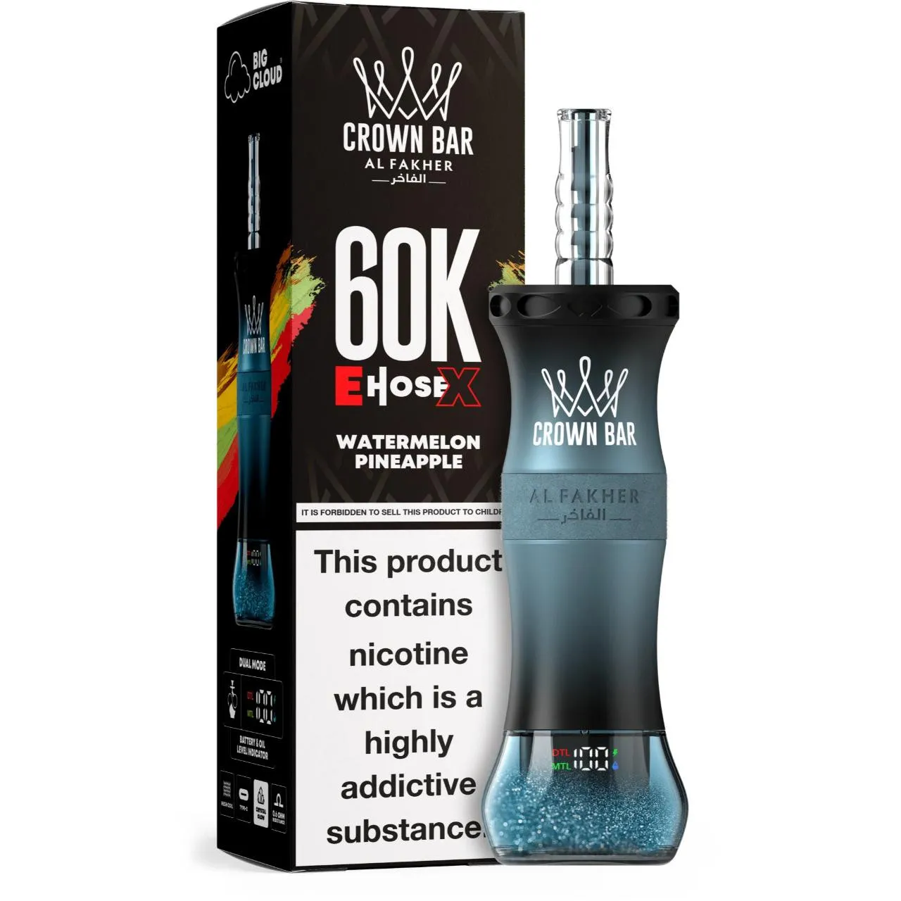 al fakher crown bar e hose x 60k puffs 10 packs (shipped from overseas) al fakher crown bar e hose x 60k puffs 10 packs (shipped from overseas)